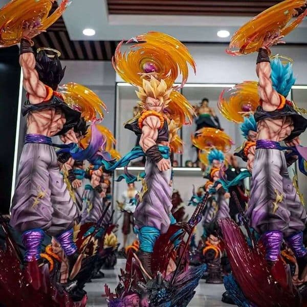 JT Dragon Ball Anime Figures 45cm SSj3 Gogeta Action Figurine PVC Statue Desk Decoration Collection Model Toy Gift 26L0606