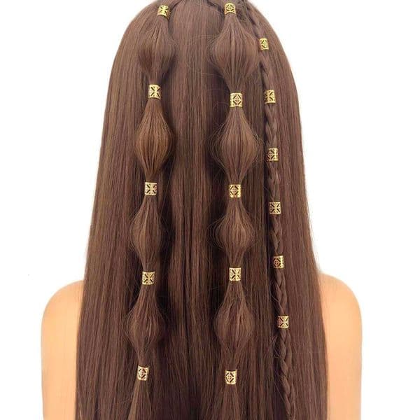 50PCS Alloy Dreadlock Beads Jewelry Braids Accessories Girls Adjustable Cuffs Earring Iron Braiding Hair Ring for