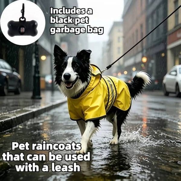 Waterproof Dog Reflective, Rain Coat for Small Medium Large Dogs Puppy, Adjustable Pet Raincoat with Leash Hole