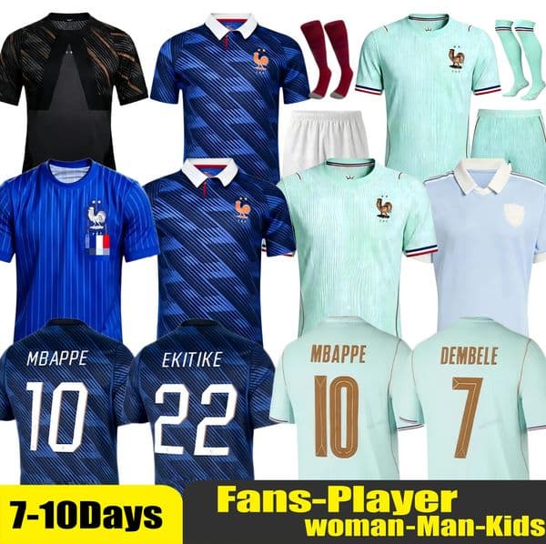 France jersey 2026 World Cup Soccer Jerseys MBAPPE GRIEZMANN GIROUD COMAN TCHOUAMENI VARANE LEMAR MAIGNAN 26 27 Home Away football shirts Men kids kit S-4XL