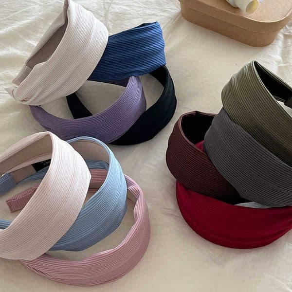 Fabric 55CM Knitting Woman Wide Headbands for Women Ladies Daily Shopping Hair Hoop Accessories H260606