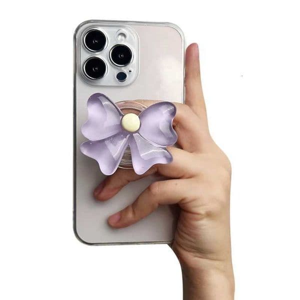 Cute Socket Talk Grip candy colored bow phone stand Lazy desktop folding stand small fresh bow phone grip J260606