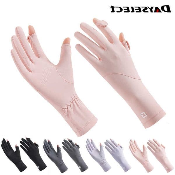 Sunproof Summer 1Pair Gloves Extended UPF50 Wrist Shield Ice Silk UV Protection Breathable Non-Slip Touchscreen Cycling Gloves C260606