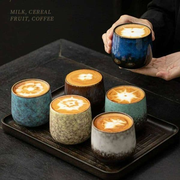 Japanese Style Ceramic Coffee Mugs Creative Vintage Kiln Glaze Tea Household Office Single Drinkware Milk Mug Water Cup 26W0606