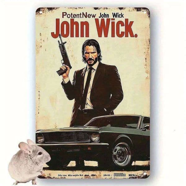 John Vintage Metal Wall Art Sign - Retro Tin Decor with Classic Car & Rabbit Design, Perfect for Home, Office, Bar, or Ca 26Y0606