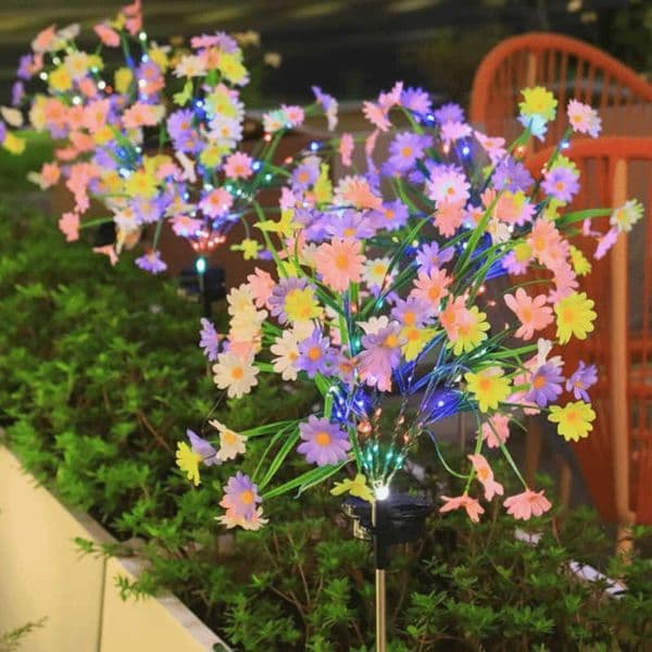Small Wild Chrysanthemum Solar 7Head Stake Lights Waterproof LED Plugin Lamp with Simulation Flower for Outdoor Garden Decor.R260606