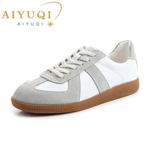 AIYUQI Womens Sneakers 2026 Genuine Leather Ladies Moral Training Shoes Casual Spring Flat Shoes Women 260605