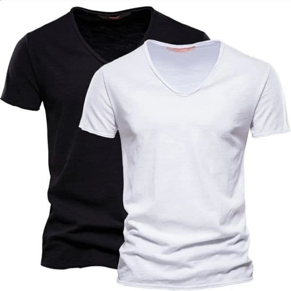 Plain Cotton Gym T-shirt Men Summer Fitness Clothing V-Neck Short Sleeve T shirt Slim Fit Tshirt Bodybuilding Workout Tees Tops 260601