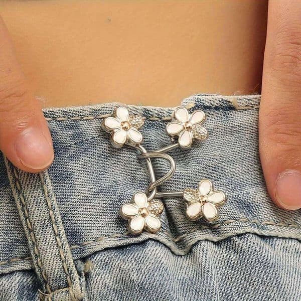 1/2/4 Pairs Flowers Buckle Pant Tightener Detachable Waist Buttons Pins Belts Accessories Pants Clips No Sewing Waistband