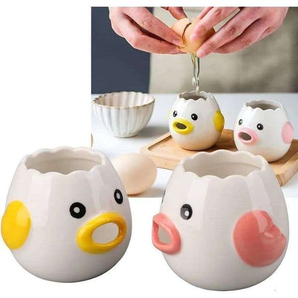 Cartoon Mini White Yolk Practical and Simple Ceramic Egg Separator Suitable KitchenTools 64983