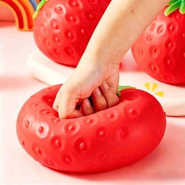 Jumbo Strawberry Fruit Squishy Slow Rising Stretchable Venting Ball Squeeze Anti Anxiety Sensory Fidget Toy for Adults Gifts e