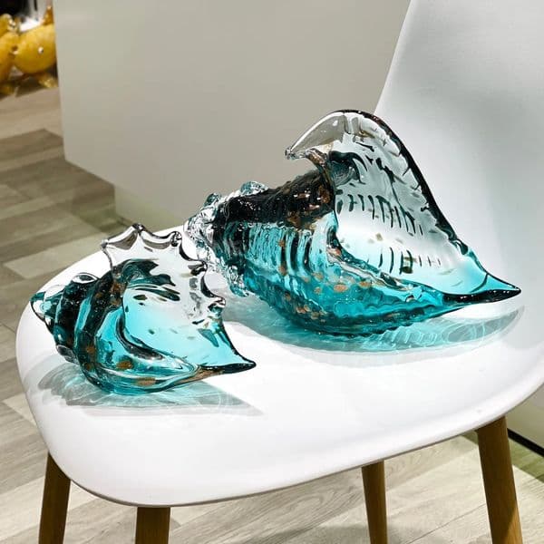 Glass Gradient Colorful Conch Statue Crystal Modern Transparent Sculpture Room Aesthetic Ornaments Home Desk Decor 260605