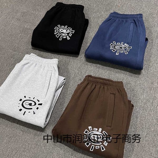 High quality designer clothing British-style niche ADWYSD sun-pattern fleece-lined sweatpants hip-hop American high street loose casual trousers