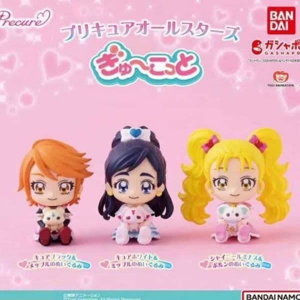 Pretty Cure Gashapon Figure Cute Anime Character Hugging Doll Ornament Collectible Desktop Decoration For Adult L2606065GWD