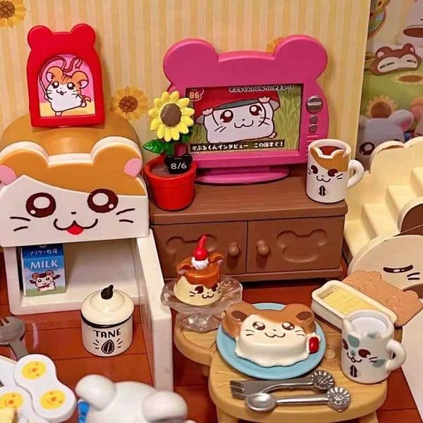 Re-Ment Genuine Hamtaro Room Anime Miniature Model cute mini Bedroom furniture hamster Figure Toys Kids Gift Collection Ornament L2606069QTJ