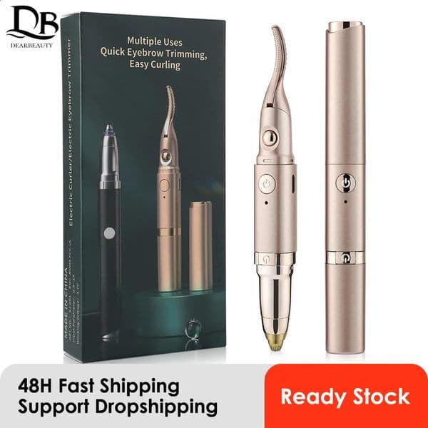 2-IN-1 Eyelash Curler USB Rechargeable Heated Eyelash Curling Clip Mascara Help Of Eyelash Eyebrow Trimmer Hair Shaver 260604