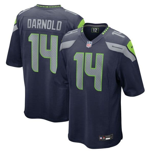 Football Seahawkss College Navy Super Bowl LX Patch Jerseys 14 Sam Darnold 21 Devon Witherspoon 11 Jaxon Smith-Njigba 10 Cooper Kupp Men Women Youth S-XXXL