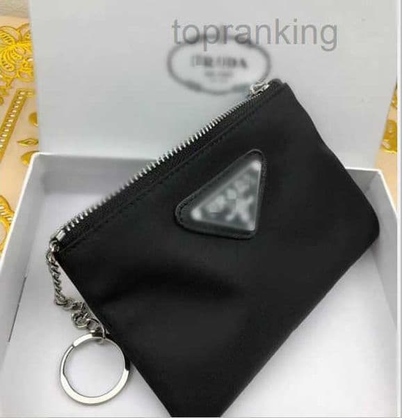 Stylish Black Nylon Canvas Keychains Pouch Mini Wallets Card Holder Designer bag charm Canvas Coin Purse with Charm Keychains Pouchs