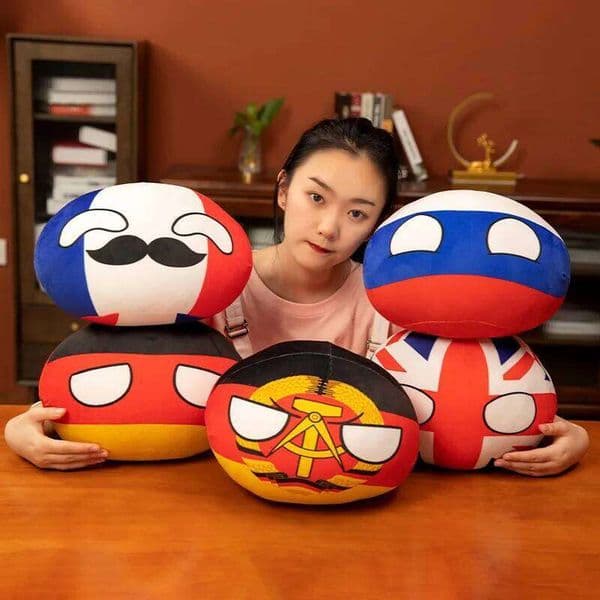 10-30cm Kawaii Polandball Plush Toys USA USSR FRANCE RUSSIA UK South Korea JAPAN EU CANANDA ITALY Stuffed Country Ball Doll Gift 26Y0608