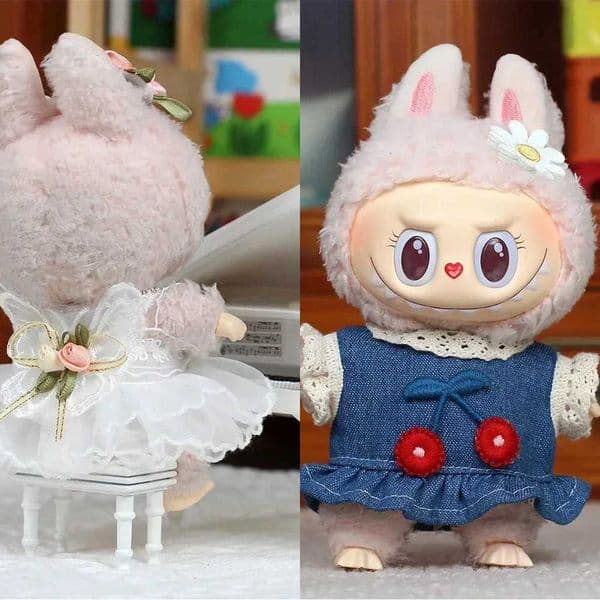No baby dollsOutfit 17cm Mini Clothes Plush DollS Accessories For Korea Kpop Exo Labubu Idol butterfly princess dress Clothing GiftC250325 Y260608