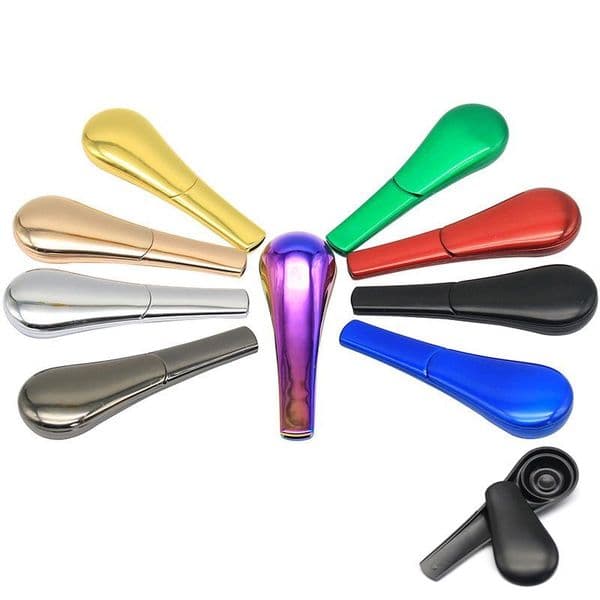 Spoon Metal Smoking Pipe Magnet Scoop Zinc Alloy Hand Pipes Portable Dry Herb Tobacco Pipe HW0207