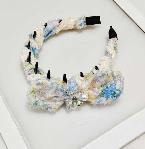 Knot Jacquard New Hairband Chiffon High Skull Crown Toothed Headband Hair Bands Pressed Hair Hoop Women Hair Accessories M260608