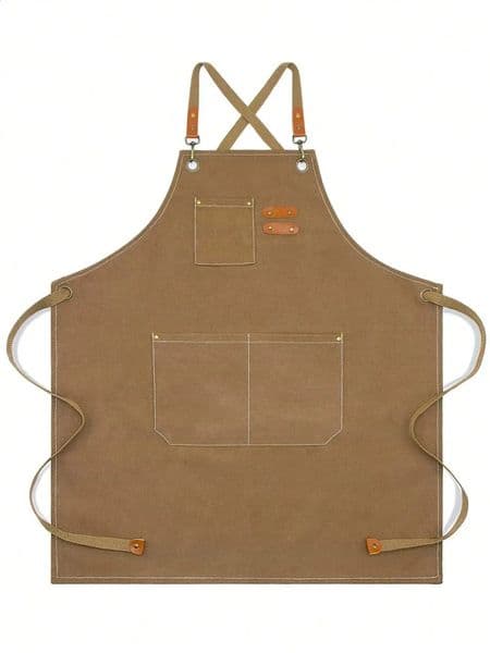 2026 Leeseph Chef Canvas cologne Cross Back With For Women Men Adjustable Strap And Large Pockets Apron Kitchen Cook perfume Free Shipping 33