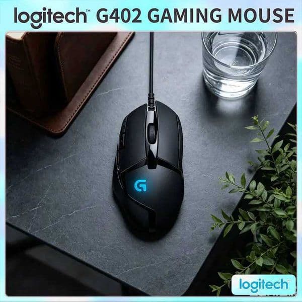 High-Precision Logitech G402 Mouse Fusion Engine 1ms Response 4000 DPI Anti-Slip for High-Stakes Competitive Gaming Matches Z260608