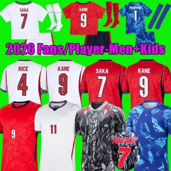 Jude Bellingham England Football Kit 2026 Harry Kane World Cup Jersey Soccer Bukayo Saka Reece James Morgan Rogers Eberechi Eze Anthony Gordon John Stones Shirt
