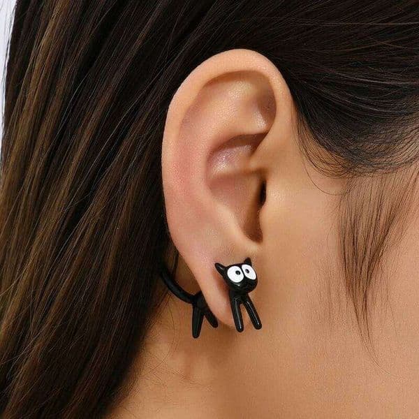 2023 New Funny Small Black Cat Earring for Women Girl Cute Animal Earrings Fashion Party Jewelry Gifts Wholesale