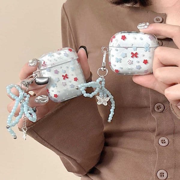 INS Stars Bow Cute IMD Earphone Case Wireless Bluetooth Charging Box For Airpods 4 3 2 1 Pro 2nd 4th Clear Headset Cover L260608