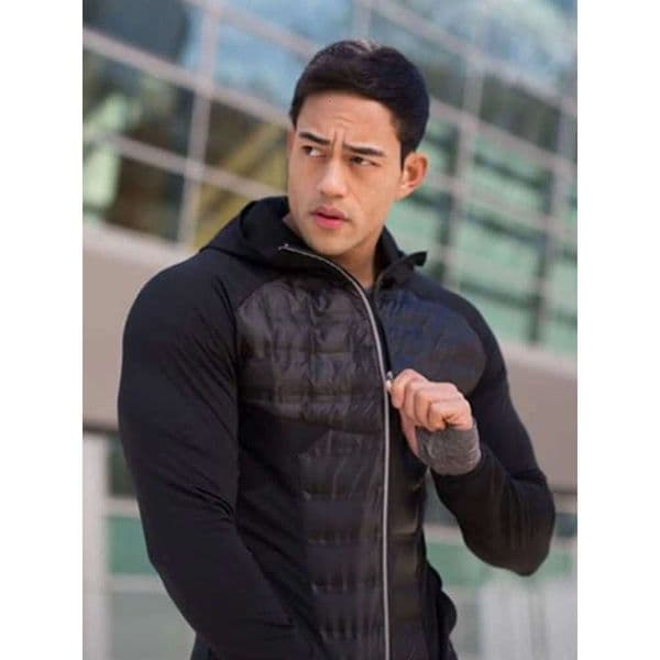 Men's GA Lightweight Padded Hooded Jacket Black Warm Quilted Zip Up Casual Outerwear 8F7