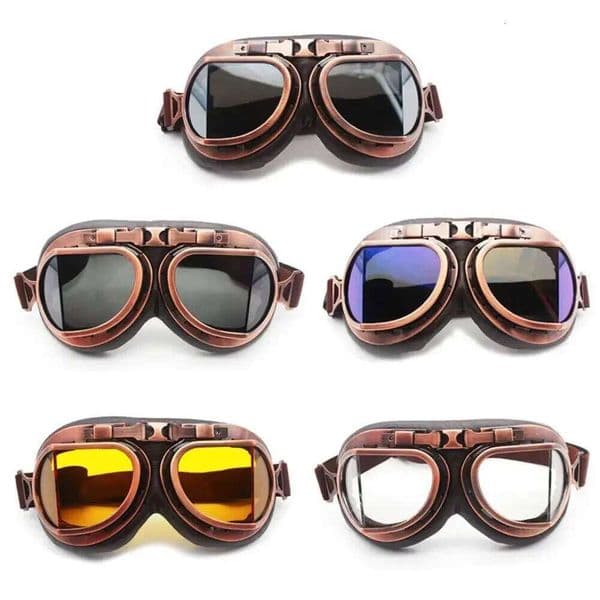 Vintage Motor Protective Gear Pilot Goggles For Cruiser Cafe Scooter Motorcycle Glasses J260608