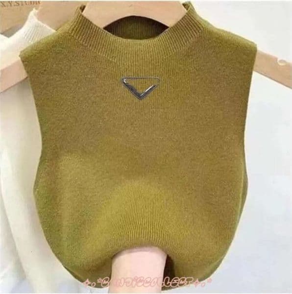 d top 2026 Summer short designer clothe womens knit sexy base shirt thin triangle Letter embroidery for womans vest top waistcoat jumper woman luxury d top deb