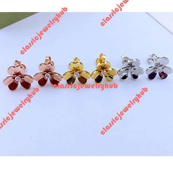 earrings designer for women New Sterling Sier Three Leaf Smooth Surface Earrings For Women Elegant Clover Earrings Light Jewelry Vanes Cleef