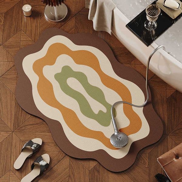 shaped Alien bathroom floor mat quick drying anti slip foot mat for bathroom 2025 new toilet door diatomaceous earth door mat D260608