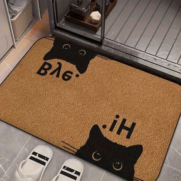 Kitten VIKAMA Greeting Doormat Stain-Resistant and Machine-Washable Entrance Mat Hallway Rug Bathroom Carpet Home Decor D260608