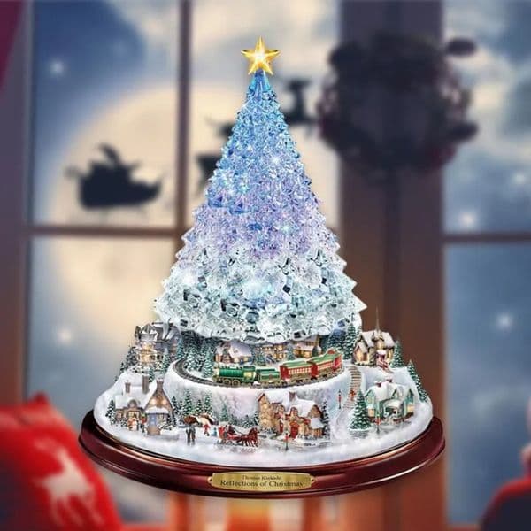 2026 Christmas Decorations Tree Rotating Sculpture Train Paste Window perfume Stickers Winter cologne Home Decoration Free Shipping 33