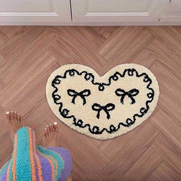 heart-shaped Korean carpet bathroom absorbent anti slip dressing room cool imitation cashmere headboard carpet D260608