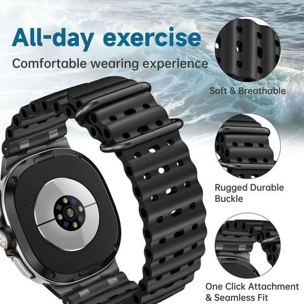 silicone strap is suitable for Samsung Galaxy Watch 8, breathable ocean watch strap, summer sports style