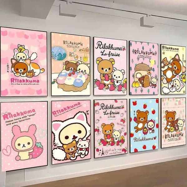 Japan Anime Cute Cartoon R-Rilakkuma Poster Print A5 A4 A3 A2 Wall Art Decor Room Office Gift For Fans W260608