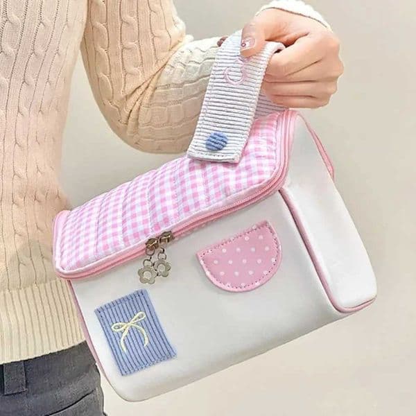 Waterproof Dopamine Color Makeup Bag House Shape Portable Travel Storage Bag Large Capacity Cosmetic Bag Cosmetic Storage J260608
