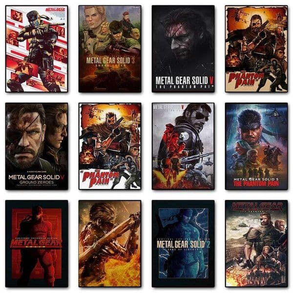 Metal Gear Solid Classic Video Game Character Poster Print Wall Art Pictures Canvas Painting Living Room Bedroom Home Decorative 26Y0608
