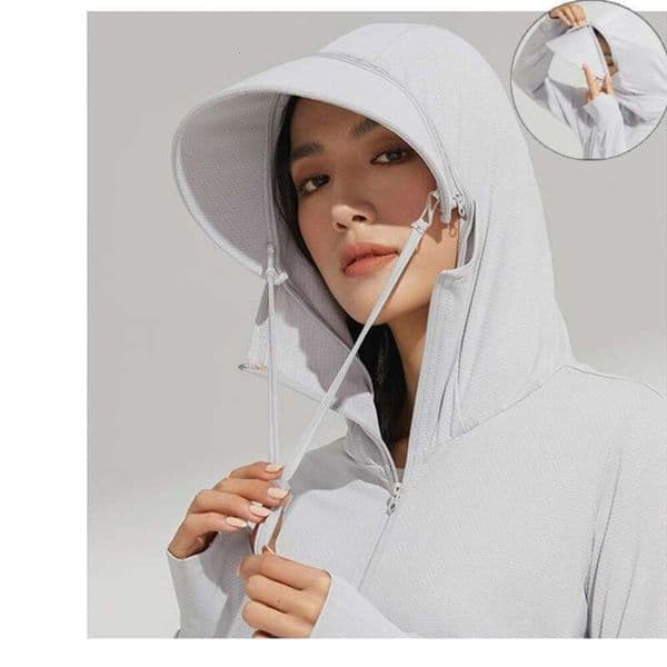 Ice Silk Non-Sun Protection Clothing With Detachable Hood For Women And Men, Fishing Skin Suit, Breathable Quick-Dry Outdoor Sports Wear For Men And Women Ec4