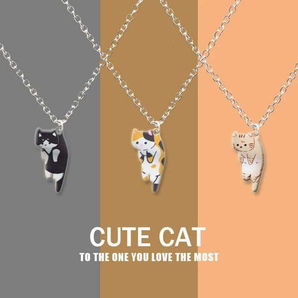 New Trendy Cute Cat Pendant for Women Men Exquisite Enamel Cartoon Kitten Necklace Party Jewelry Accessories Gifts