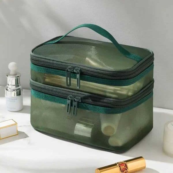 Designer Bag Transparent Cosmetic Mesh Travel Large Capacity 2/3 layer Makeup Organizer Bag Storage Toiletry Bag Cosmetic Storage J260608