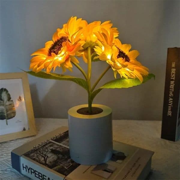 3 LED Night Light Rechargeable Sunflower Lights Interior Lighting Bedroom Bedside Desktop Decoration Table Lamp Lamps 260605