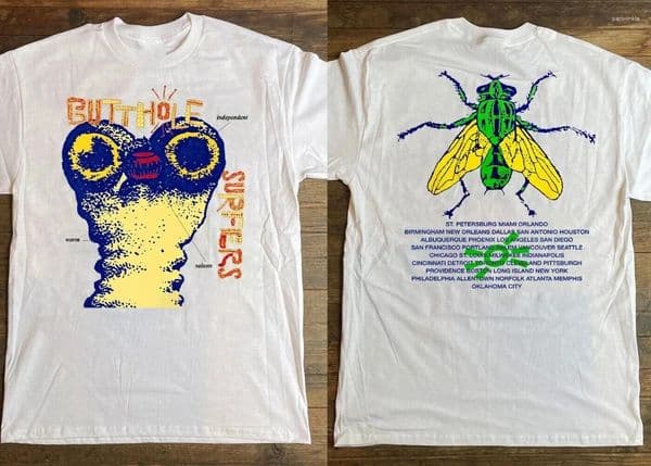 Men's T Shirts Male Butthole Surfers Independent Worm Salon Tour 1993 Printed Pattern T-shirt Summer Commemorative