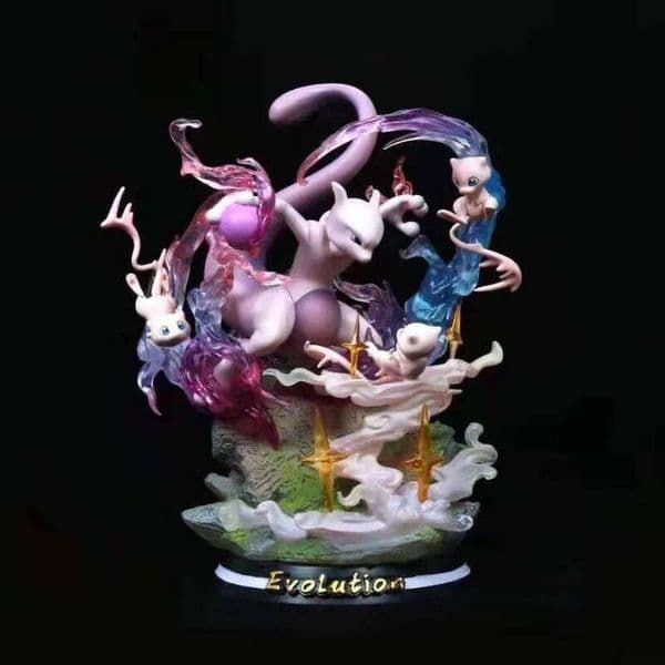 Pocket Monsters GK Mewtwo Battle Action Statue Model Scene Figure Doll PVC Toy Collection Desktop Decoration 26L0608