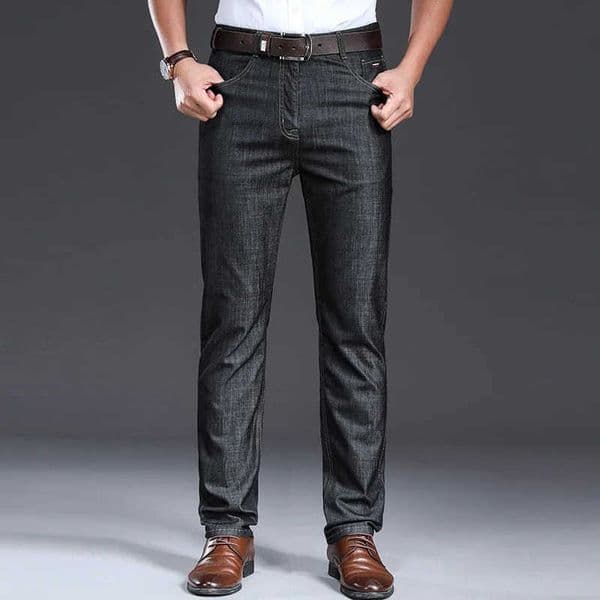 Men BROWON 2026 Jeans Summer Thin Breathable Soft Mid Straight Regular Mens Trousers Vintage Clothing S260608